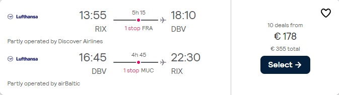 Lidojumi uz Dubrovniku