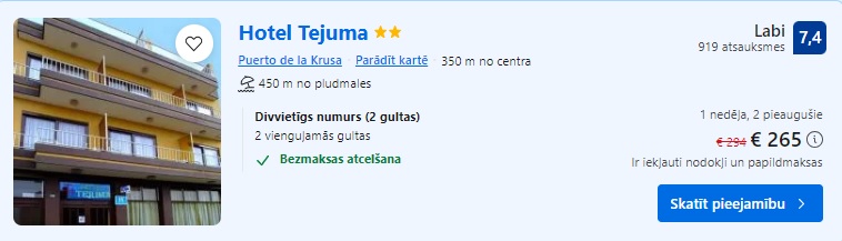 Viesnīca Tenerifē