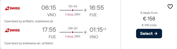 Lidojums uz Fuerteventuru