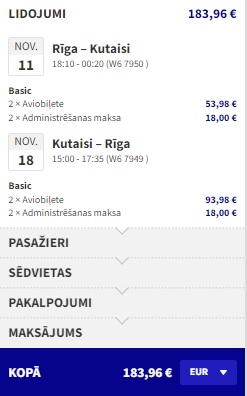 Lidojumi uz Kutaisi