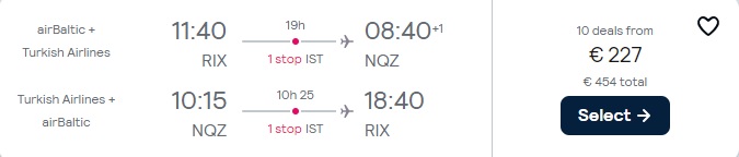 Lidojumi uz Kazahstānu