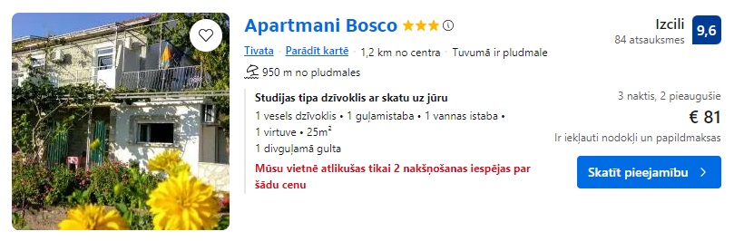 Apartamenti Melnkalnē