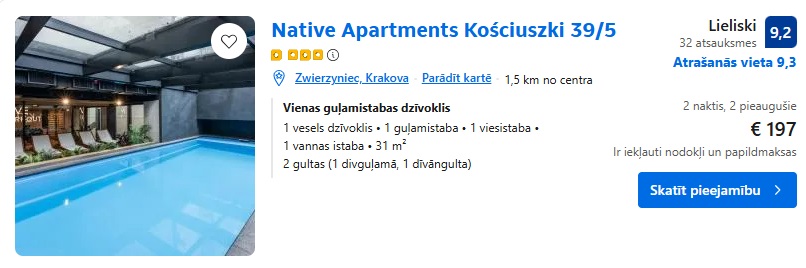 Apartamenti Krakovā