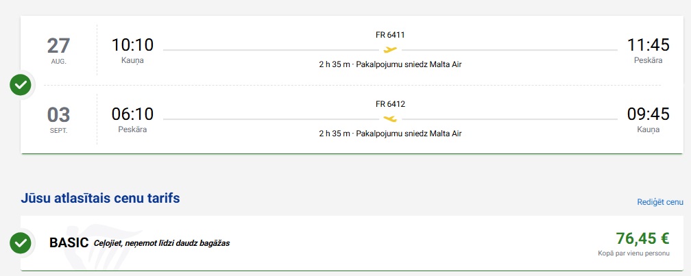 Lidojumi uz Peskāru