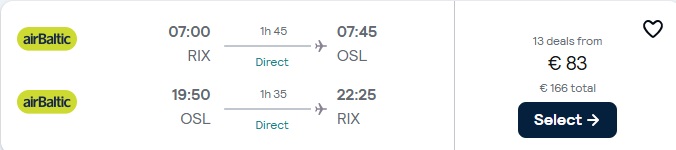 Lidojumi uz Oslo