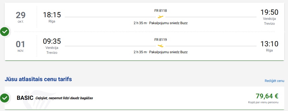 Lidojumi uz Venēciju
